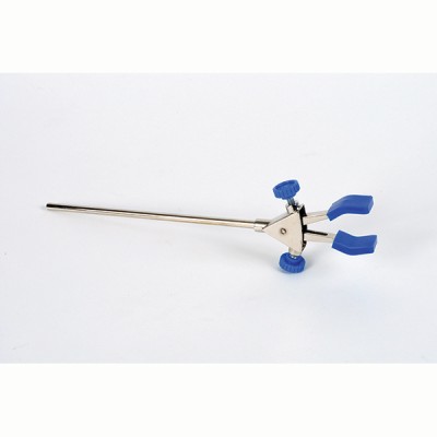 2-PRONG BURETTE CLAMP WITH EXTENSION ROD, SILICONE COATED GRIPS